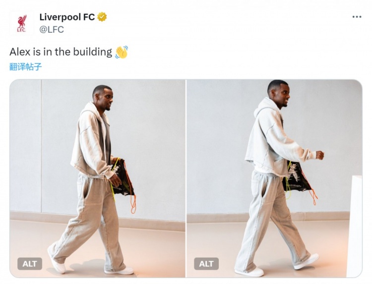 开云线上入口-1.44亿欧新援！利物浦官方社媒晒伊萨克报到照片
